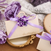 结婚婚礼订婚伴手礼空盒，大喜糖袋糖果盒森系紫色，2024喜糖盒子