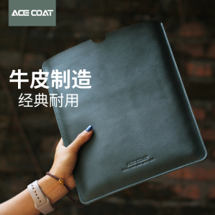 ACECOAT适用苹果笔记本电脑包Macbook Pro14内胆包M3外套Air13保护套M2牛皮袋15.3/16英寸收纳包2023真皮