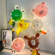 网红猪猪气球摆摊卡通diy材料包发光(包发光)夜市摆摊地推波波球儿童
