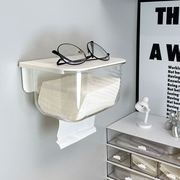 透明纸巾盒壁挂式抽纸盒卫生间洗脸巾收纳厕所挂壁纸抽盒卧室挂墙