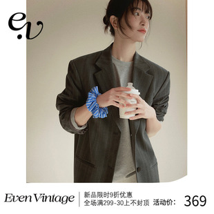 evenvintage知识分子风，纯手工刺绣西装外套流苏，织带百褶裙套装