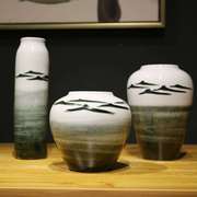 禅意中式纯手工绘画陶瓷花瓶摆件创意花器客厅餐桌家居装饰品花瓶