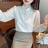 中国风高档盘扣长袖，雪纺衬衫女装秋季2023洋气时髦设计感小衫
