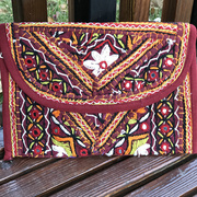 刺绣钱包印度尼泊尔手工镜片，单肩包民族风手包包，女包绣花包信封包