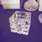 水晶玻璃蜡烛台创意方格水晶灯罩，小植物盆栽，杯50玻璃方杯