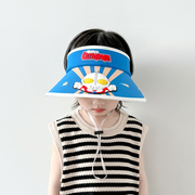 儿童防晒帽夏天男孩遮阳帽大檐空顶帽，防紫外线卡通时尚小孩太阳帽