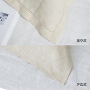 亚麻枕巾镂空花边纯色简约单人枕用日系成人儿童抑菌除螨防滑盖巾