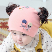 婴儿帽子秋冬季女童宝宝假发，帽洋气婴幼儿，可爱超萌公主帽春秋