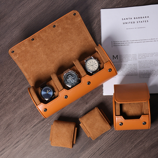 手表盒高档腕表收纳盒机械表展示盒男女通用皮革，表盒防摔便携旅行