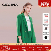 GEGINA吉吉娜绿色西装短款外套女士时尚五分袖上衣外套商场同款