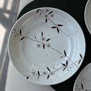 日本进口陶瓷餐具白樱花(白樱花)碗，盘碟套装家用个性盘子菜盘米饭碗碟子