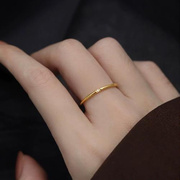 向晚 极细!单钻戒指女小众设计高级感轻奢锆石简约素圈2022年