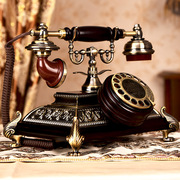 别墅欧式复古电话老式仿古电话机金属实木座机无线插卡座机