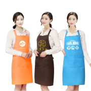 韩版时尚广告厨房厨师咖啡店美甲围裙工作服定制印字logo