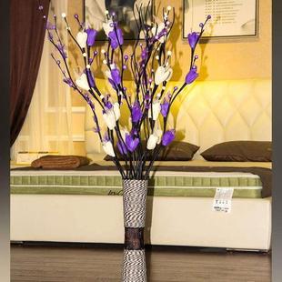 客厅落地假花仿真花束叶脉，干花摆件插花塑料花，居家室内摆设装饰花