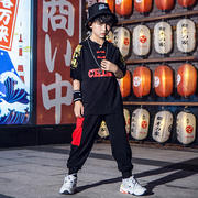 男童街舞套装hiphop儿童，演出服短袖嘻哈表演服中国风爵士舞夏装