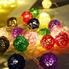 led泰国藤球灯串彩球电池盒usb，婚庆房间布置橱窗展示圣诞节装饰灯