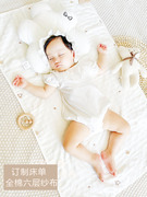 ins婴儿床单纯棉a类新生儿用品六层纱布宝宝床单加厚床垫罩套