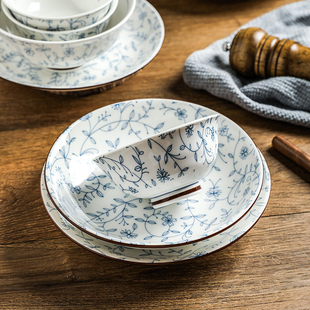 舍里日式复古餐具碗碟套装家用特别好看的陶瓷，米饭碗面碗汤碗盘子
