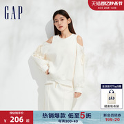 gap女装春季logo宽松廓形露肩，卫衣高级时尚休闲少女，风上衣889285