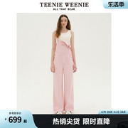 teenieweenie小熊女装2024春装多巴胺，牛仔背带裤宽松阔腿长裤