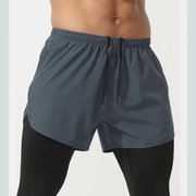 假两件运动裤紧身裤男士弹力速干健身裤美式爆汗训练篮球跑步长裤