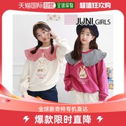 韩国直邮Nana Juni Juni Girls 兔子格子领子 T恤