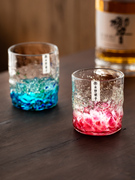 同合日本进口水野硝子星空，夜光杯手工高颜值荧光玻璃水杯情人礼物
