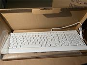 白色联想键盘白色超薄键盘内置钢板usb有线电询
