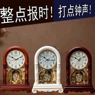 创意欧式音乐座钟轻奢客厅装饰复古钟表高端老式桌面整点报时时钟