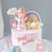 小王子小公主周岁百天生日蛋糕，装饰摆件宝宝，生日派对装饰配件