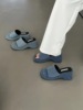 CHIC FUN 23/S春季 ：韩国同款牛仔布料舒适高级感 坡跟拖鞋