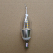 E14蜡烛灯泡 LED灯泡 尖头小螺口灯头 银色外壳 拉尾