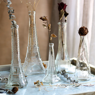 创意小号玻璃花瓶透明小型花器插花水培，植物桌面装饰摆件欧式清新