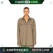 香港直邮潮奢 Off-White 女士 斜纹布军装风衬衫式衬衫 OMES005F2