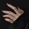 S925纯银戒指女小众设计满天星波光粼粼高级感ins潮食指尾戒指环