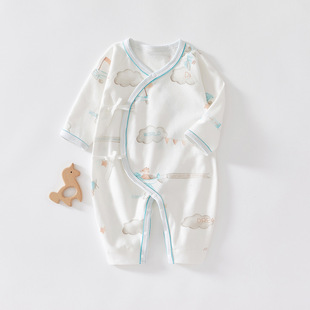 婴儿衣服夏季0-6月和尚哈衣爬服春夏薄款新生婴儿连体衣