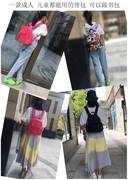 双肩背包女2021百搭小清新韩版帆布中学生书包时尚少女猴子包