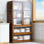 茶水柜实木色餐边柜子储物柜置物柜，家用厨房客厅靠墙一体收纳柜