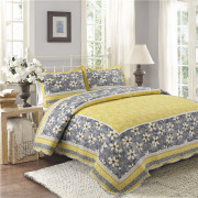 欧式纯棉绗缝床盖三件套全棉衍缝被双人床铺盖夹棉加厚床单床盖垫