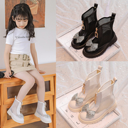 2023女童网纱马丁靴，洋气镂空公主短靴，软底时尚韩版儿童凉鞋靴