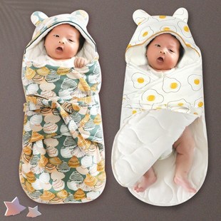2023婴儿抱被秋冬纯棉加厚新生婴儿睡袋，初生儿宝宝襁褓包被两用