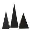 现代简约金色白色黑色陶瓷三角锥造型摆设家居样板房装饰品摆件F