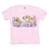 美国themountain粉色纯棉花，园里的小猫，夏季圆领动物图案t恤