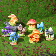微景观蘑菇小摆件苔藓装饰品，蘑菇丛毒蘑菇野蘑菇桌面树脂工艺品