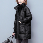 棉衣女中长款2023冬季韩版立领，羽绒棉服时尚加厚棉袄洋气外套