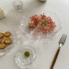 趣皿韩式ins风不规则冰川玻璃盘子家用点心碟水果盘圆形甜品餐具