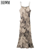 BBWM  欧美女装叠层装饰印花丝缎质感连衣裙 315221