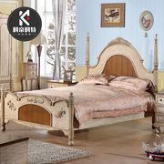 美式乡村床次卧实木床，1.5米双人欧式复古实木床，简约床美式家具