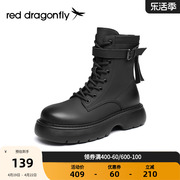 红蜻蜓马丁靴女冬季小个子，厚底增高短靴，时尚靴子wtc42400